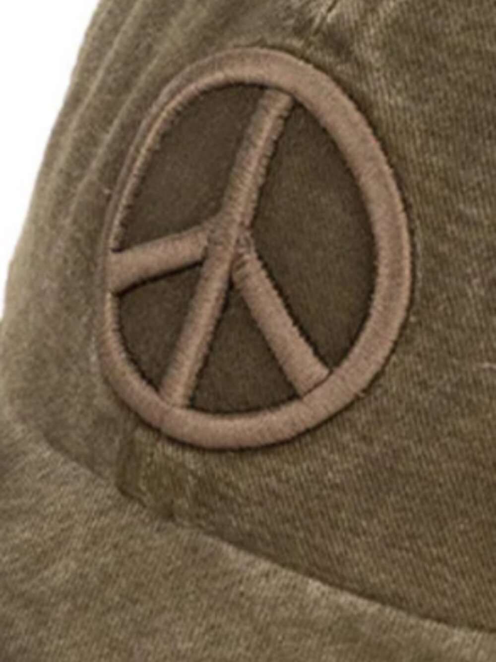 NWOT Green CC Distressed Embroidered Peace Sign Criss Cross High Ponytail Hat - Picture 6 of 12